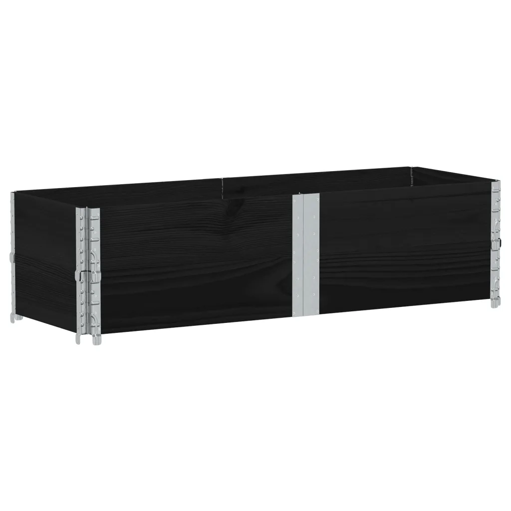 Fioriera da Giardino Nera 150x50 cm in Legno Massello di Pino 3295408