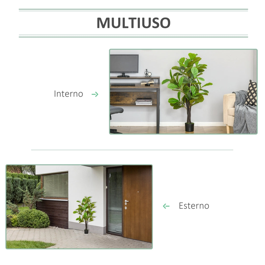 Ficus Artificiale 130cm ¨C Xylo ¨C 78 Foglie Realistiche per Interni ed Esterni