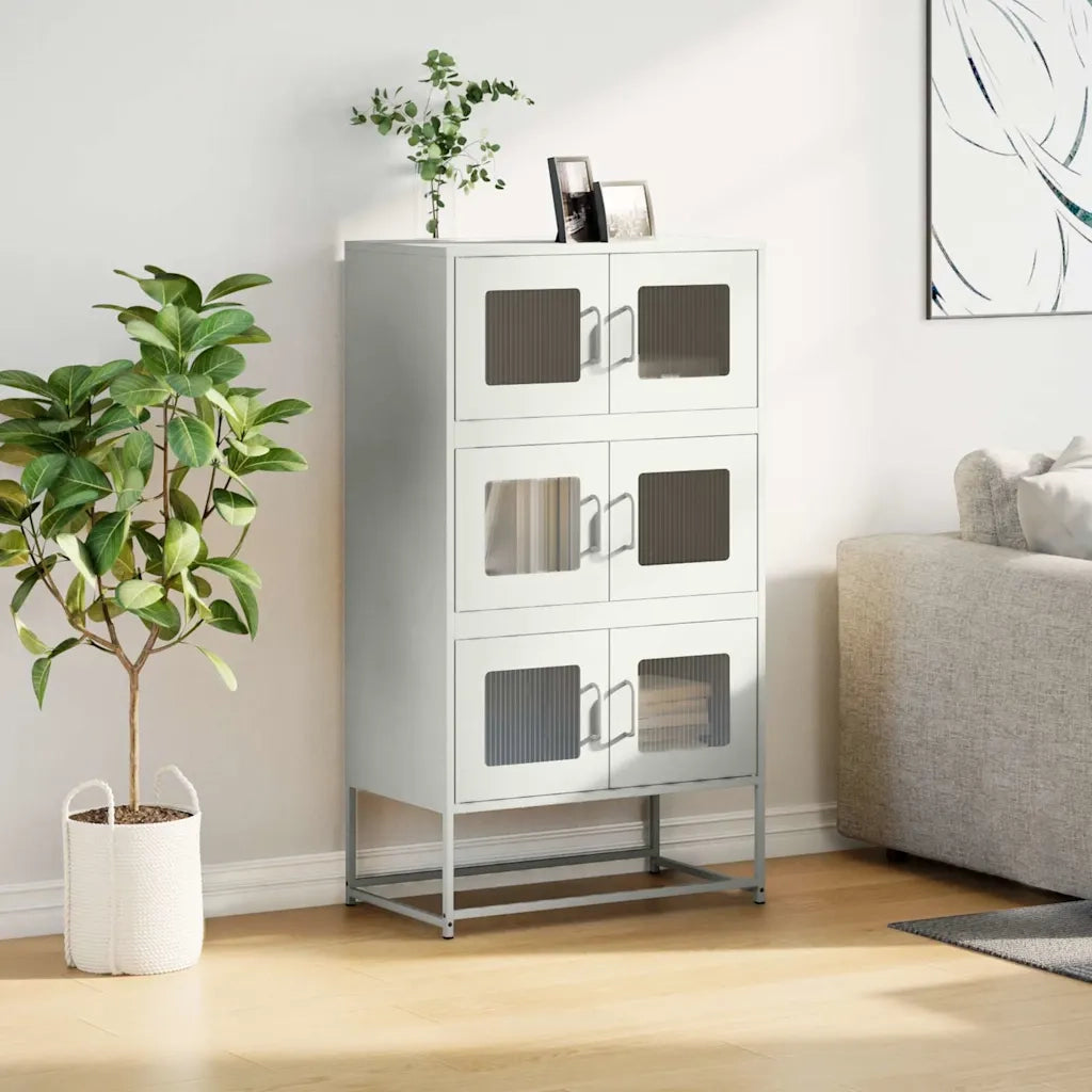 Credenza Bianca 68x39x123 cm in Acciaio 853355
