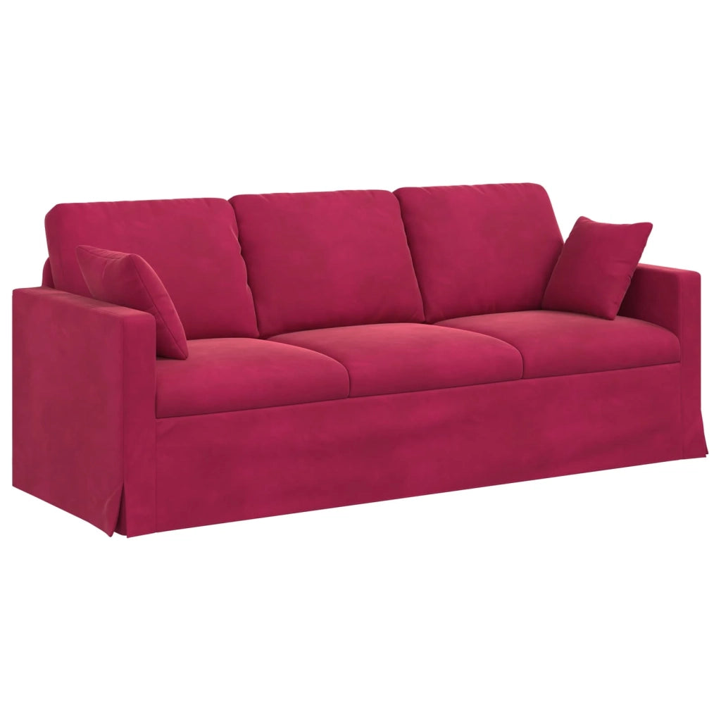 Set di divani 2 pcs Rosso Vino 198 x 78 x 80 cm Velluto 3407600