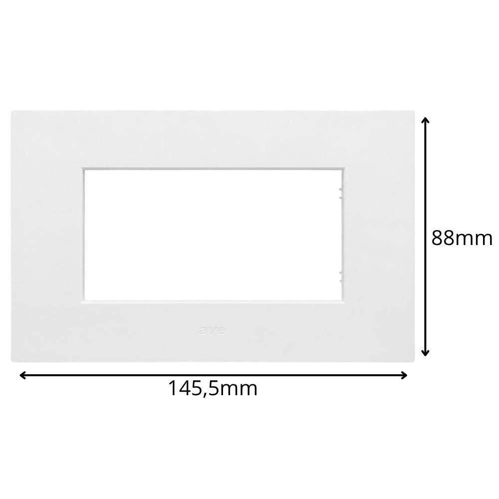 Placa in tecnopolimero smart easy s44 per serie civile *** colore bianco opaco, numero posti 4 moduli, confezione 1