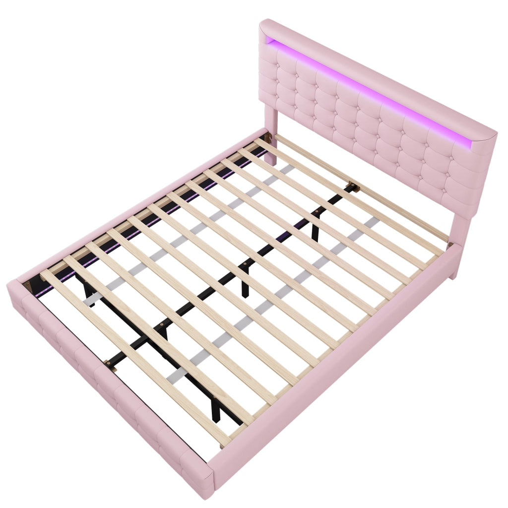 letto basso pu rosa 140 x 200 cm