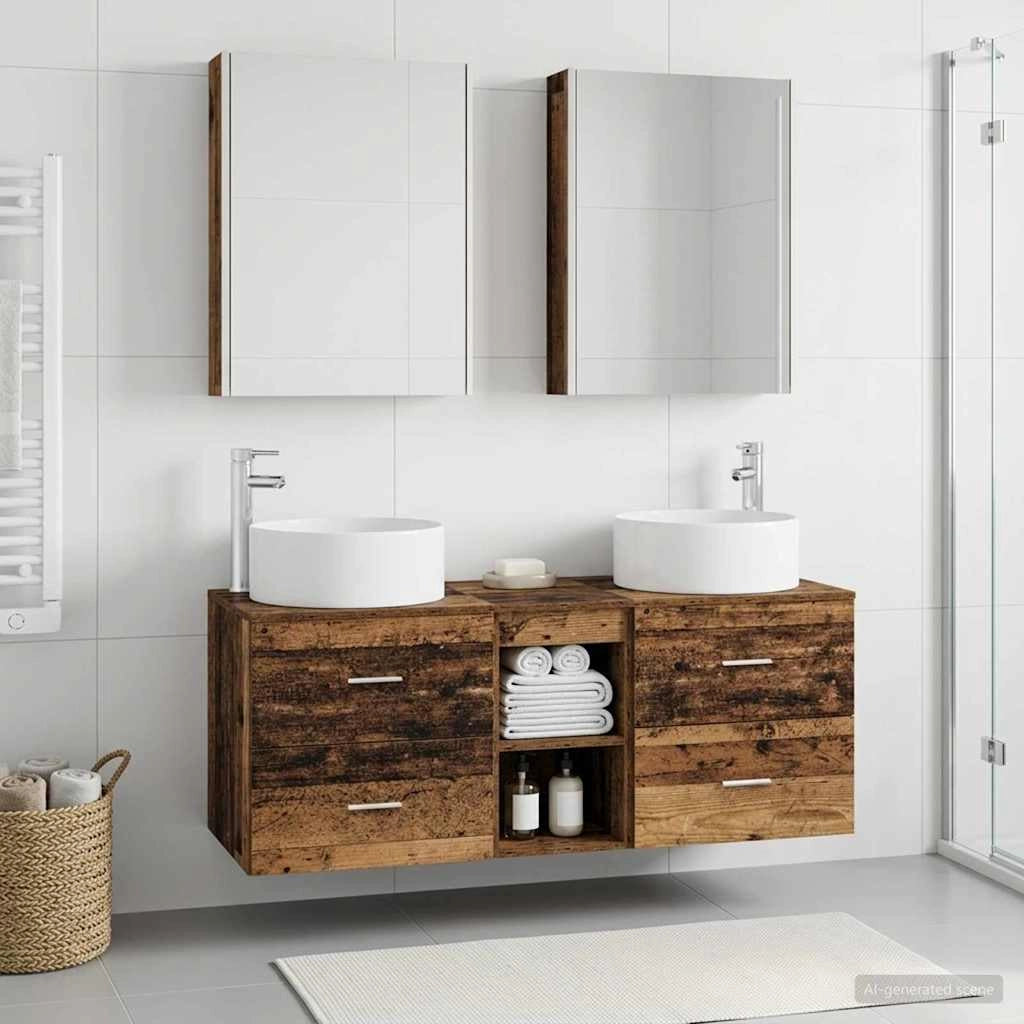 Set di mobili per il bagno 5 pz Legno antico 3407093