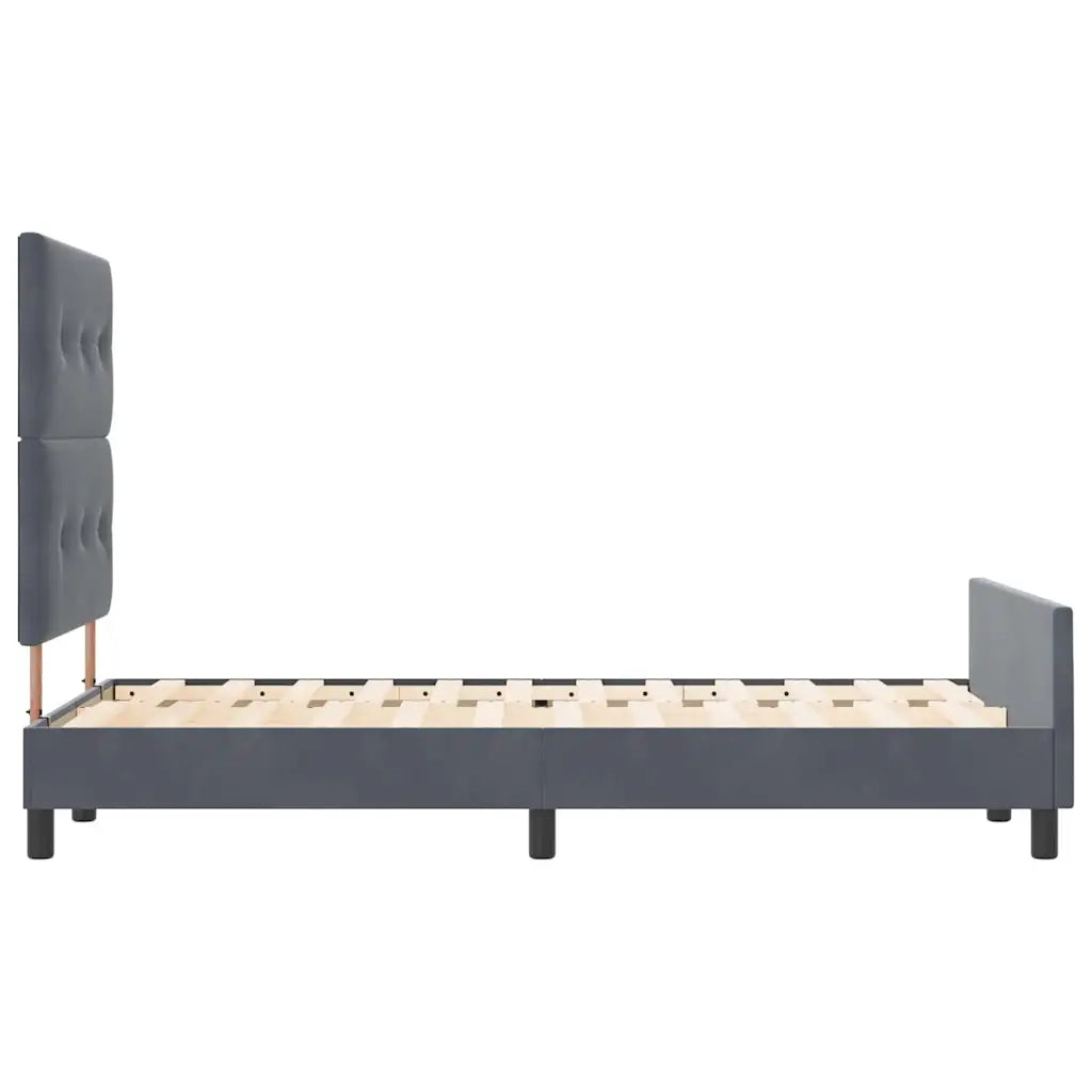 Letto a molle con testiera Grigio scuro 120 x 190 cm Velluto 3344928
