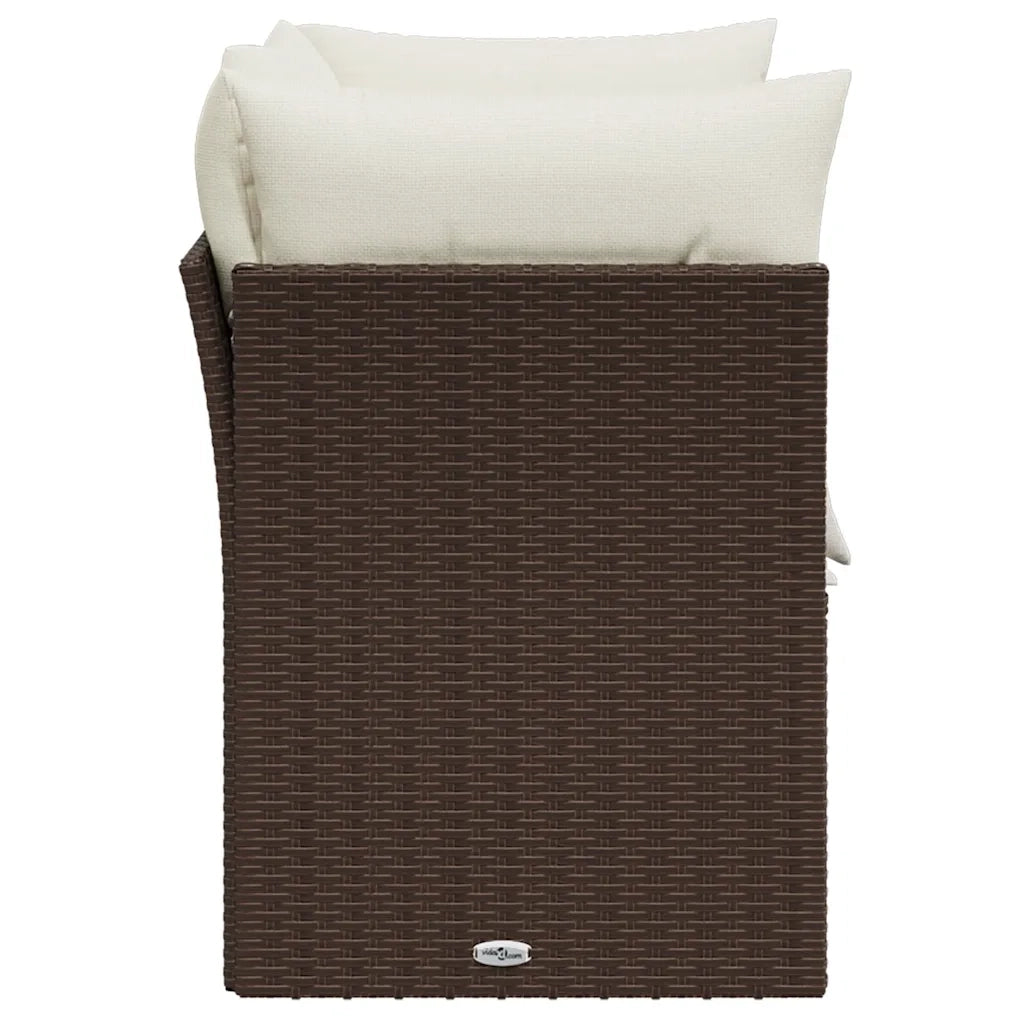 Divano da Giardino a 2 Posti con Cuscini in Polyrattan Marrone 366217