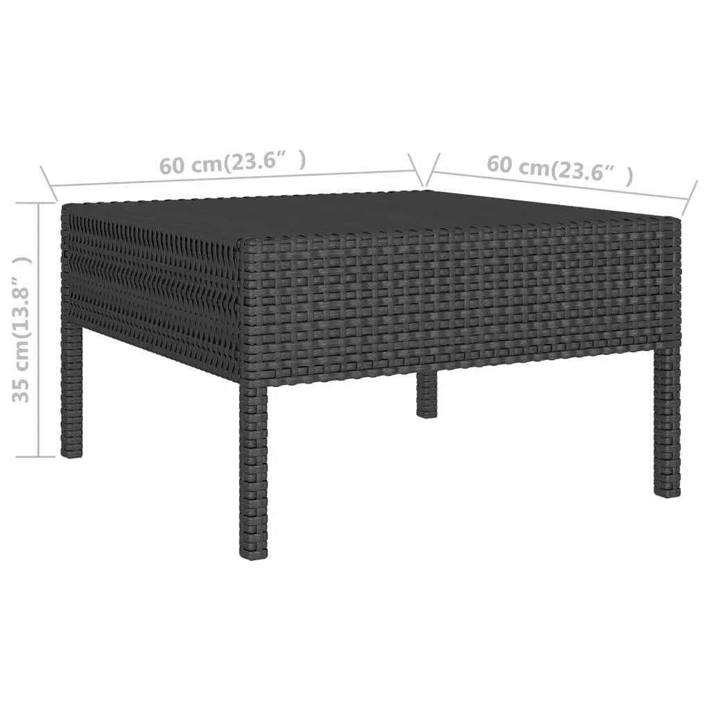 Set Divani da Giardino 10 pz con Cuscini in Polyrattan Nero 3094576