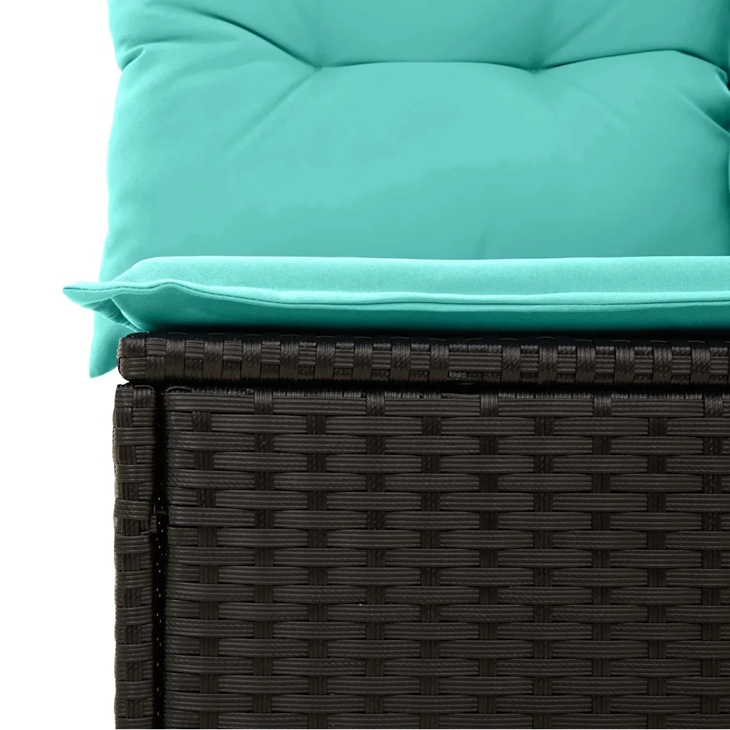 Set Divano da Giardino 8 pcs Nero e Turchese polyrattan 3353945