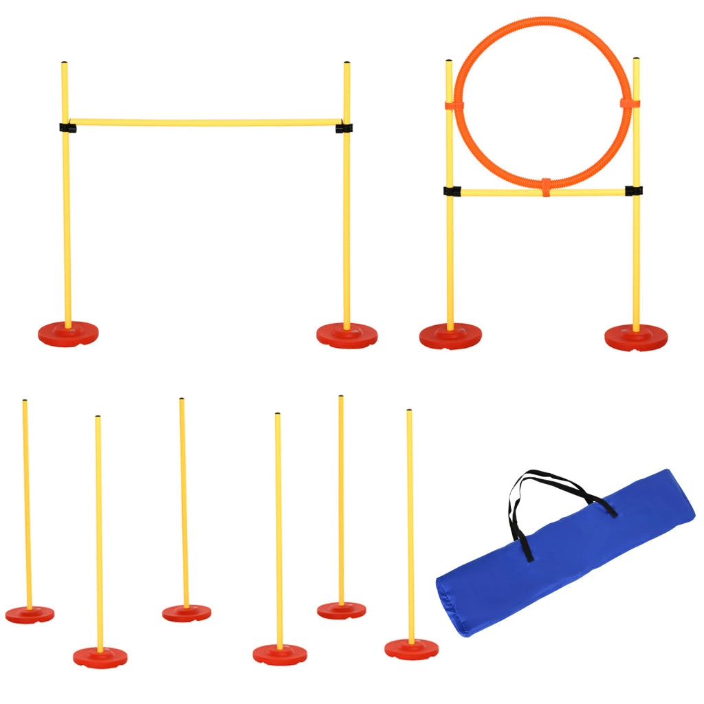 Set Agility per Cani ¨C Xylo ¨C 3 Pezzi con Ostacoli Regolabili e Slalom