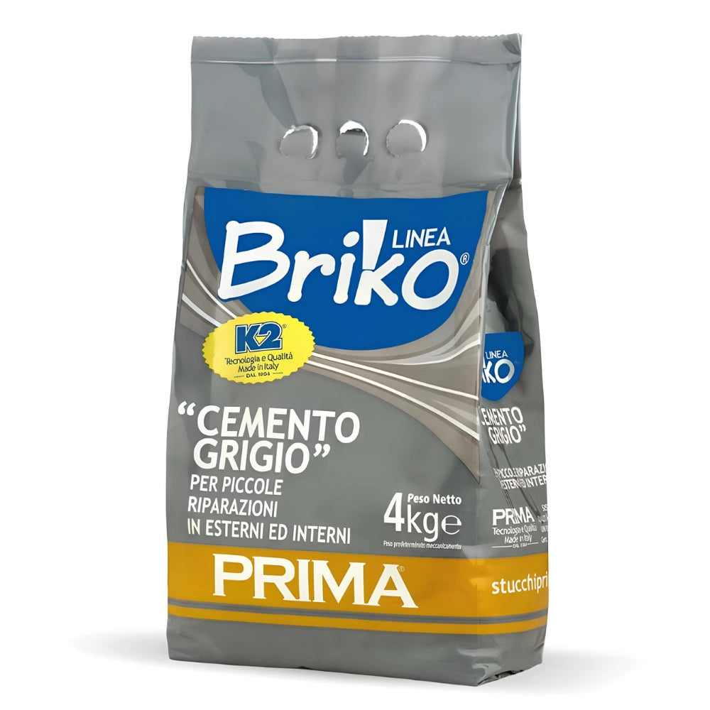 Prima k2 cemento grigio per piccole riparazioni linea briko 4 kg
