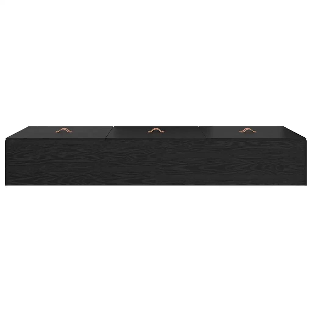 Struttura letto con contenitore Rovere Nero 90 x 190 cm 3335406