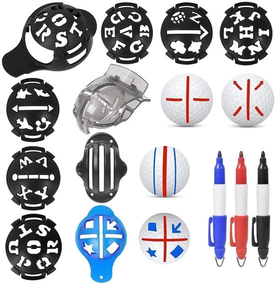 Segnalatore di golf 12 pezzi - Kit di segnalazione/indicazione - Set di allineamento - Accessorio da golf portatile - Materiale duraturo e impermeabile - Facile da utilizzare - Segnalatore di golf