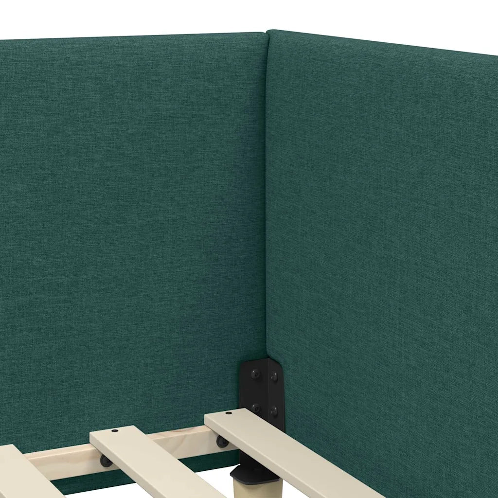Struttura Letto Angolare con Materasso 2 pcs Verde Tessuto 3393753