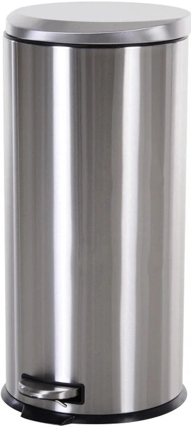 Contenitore di Rifiuti da 30 Litri con Pedaliera - RVS Nero - Soft Close - Contenitore di Rifiuti da 30 Litri