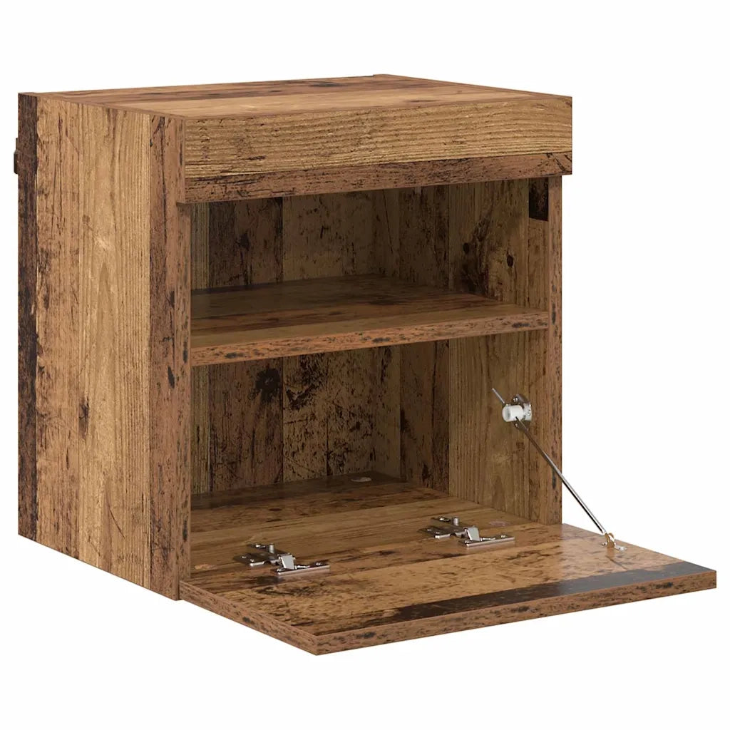 Mobile TV da parete con LED Legno vecchio 40 x 30 x 40 cm 882971