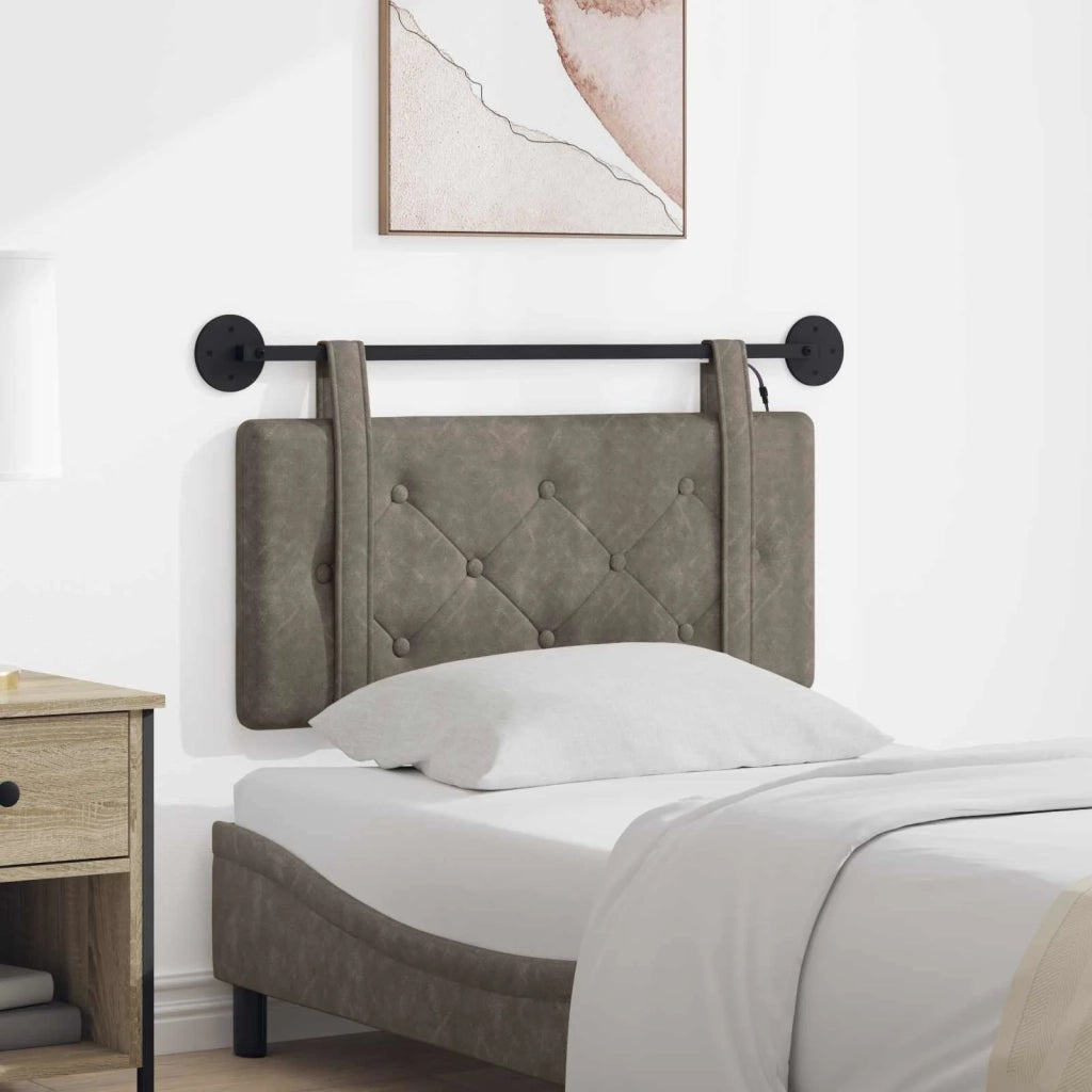 Testiera | Testata sospesa Con luce LED Grigio PU Antico