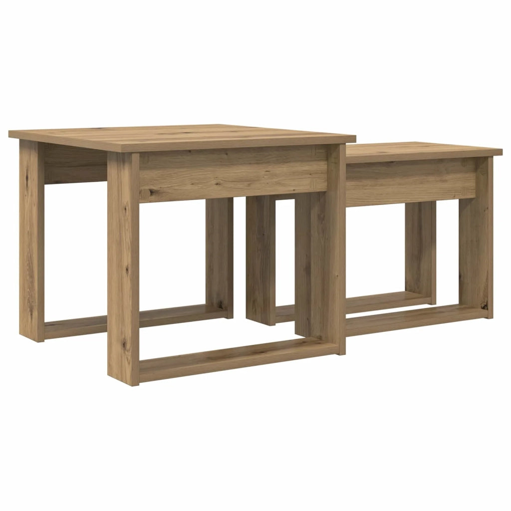 Set di Tavolini da Caffè 2 pcs Rovere artigianale 8000131