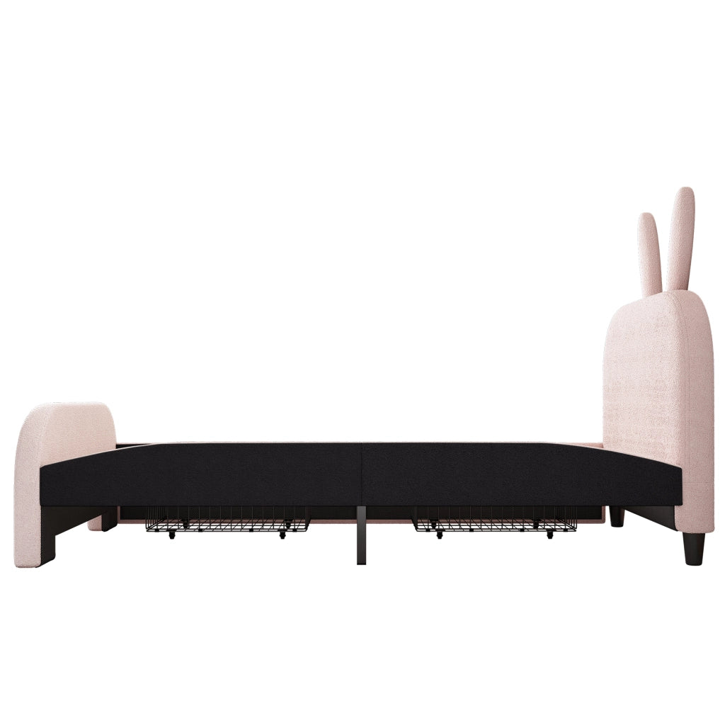 letto piatto in peluche rosa 90 x 200 cm