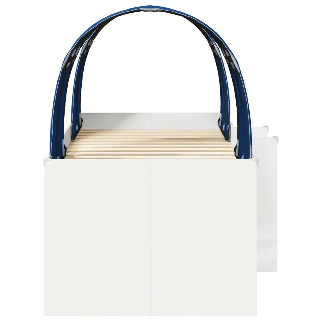 Letto singolo | Letto per adulti | Letto con Tunnel 4 pcs Bianco e Blu Legno ingegnerizzato