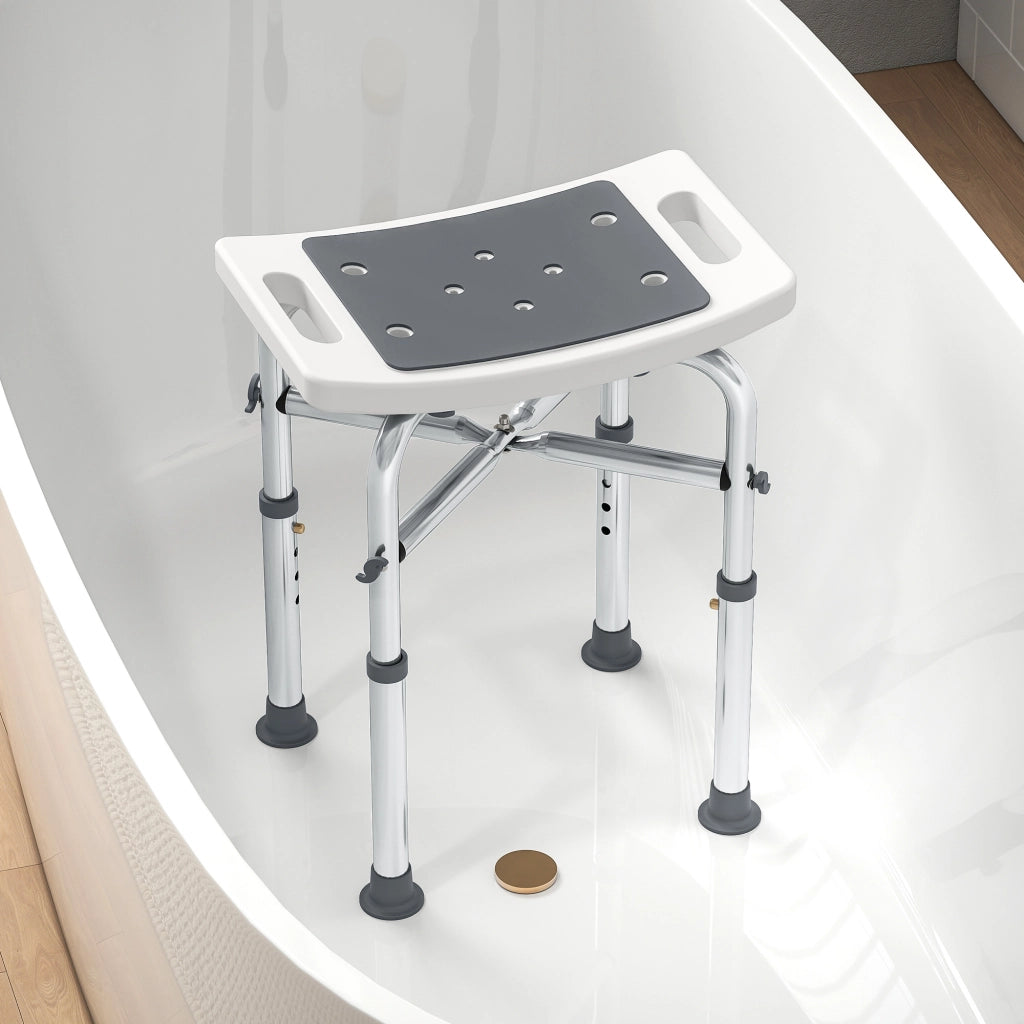 Sgabello da doccia regolabile ¨C Minimal ¨C imbottito grigio alluminio