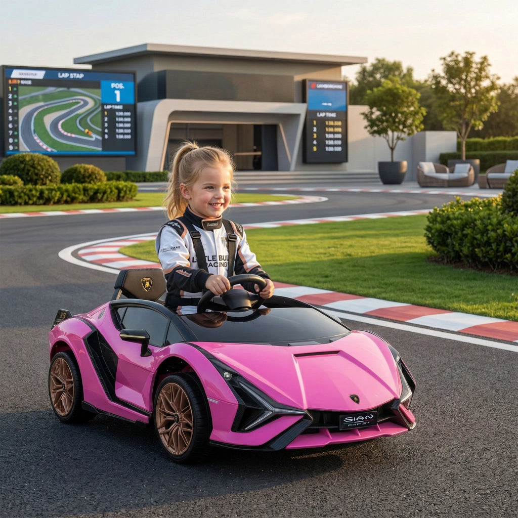 Auto Elettrica Bambini Lamborghini 12V con Telecomando ¨C Minimal ¨C Rosa