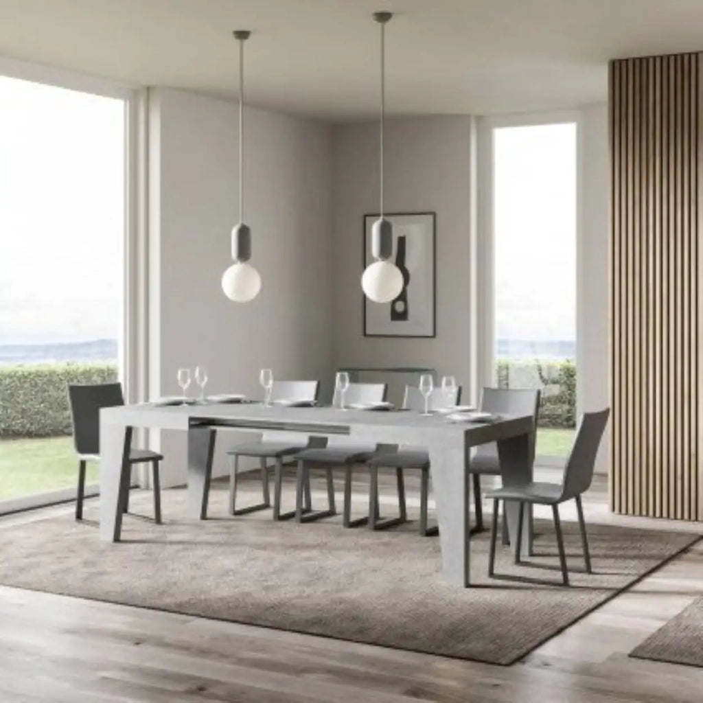 Tavolo allungabile 140/400x90 cm Naxy colore cemento