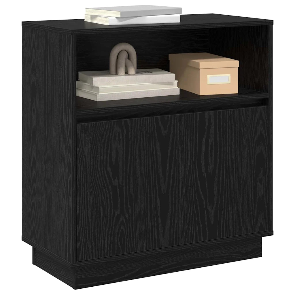 Madia LED Rovere Nero 71 x 34,5 x 75 cm Legno multistrato 869651