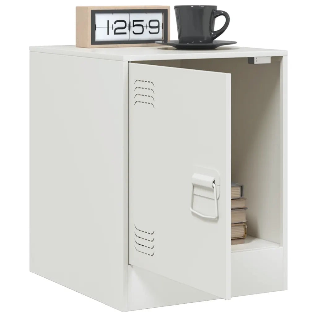 Comodino Bianco 34,5x39x44 cm in Acciaio 841617
