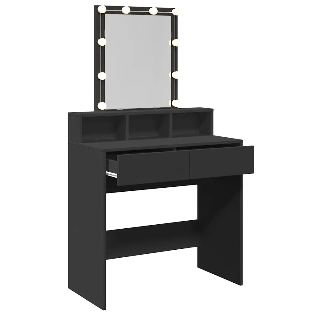Toeletta con LED Nera 80x41x144,5 cm 848179