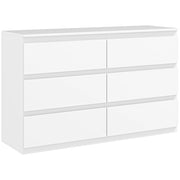 Cassettiera 6 Cassetti Senza Maniglie Design Moderno ¨C zephmum ¨C Bianco 120x39x75 cm