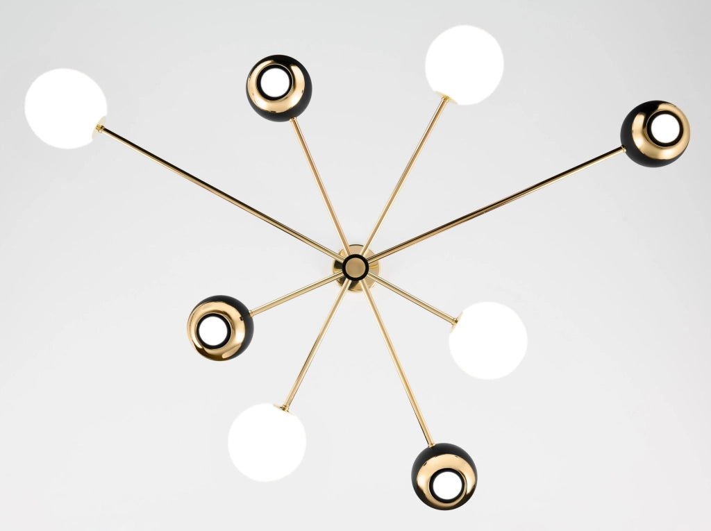 Lampada a sospensione MOKA Jupiter oro/nero 8 luci G9+GU10