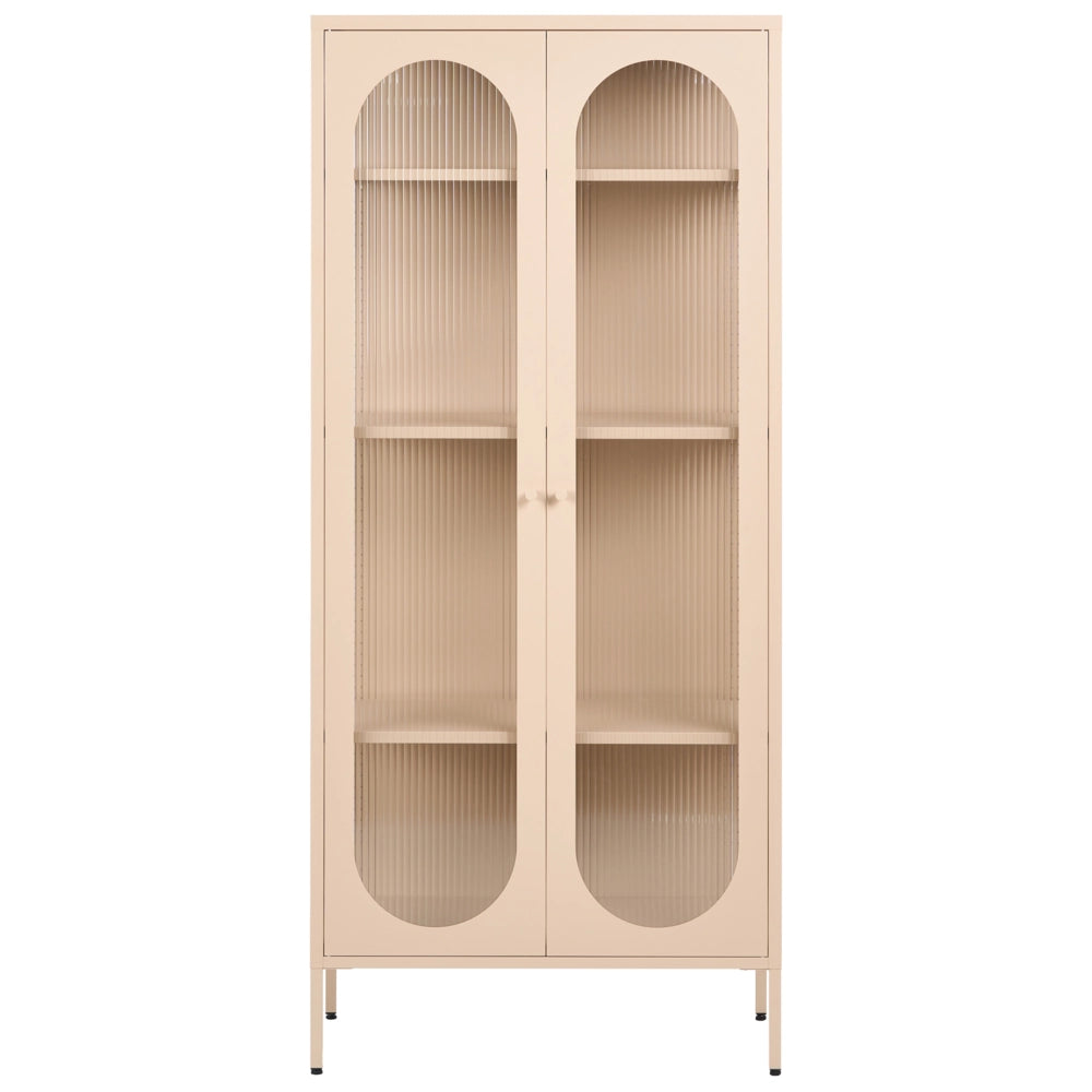 Credenza moderna in acciaio nero e ante in vetro 181 cm stile contemporaneo industriale sala da pranzo soggiorno