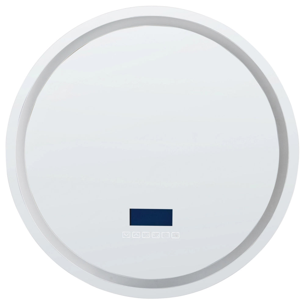 Specchio da bagno a LED argento rotondo con altoparlante Bluetooth 60 x 60 cm stile elegante