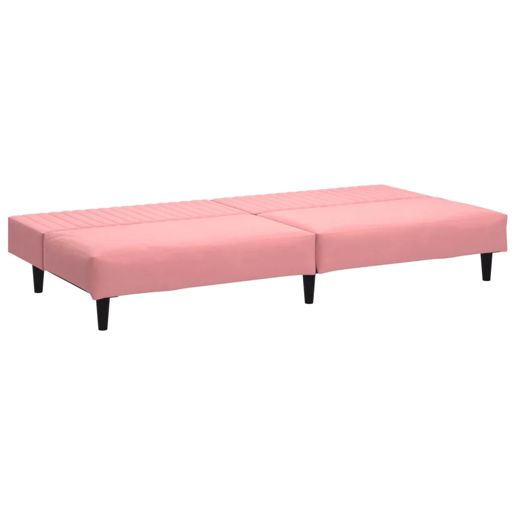Divano Letto a 2 Posti Rosa in Velluto 375930