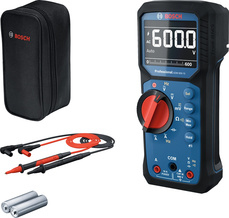 Multimetro digitale Bosch per valori RMS max 600V GDM 600-15