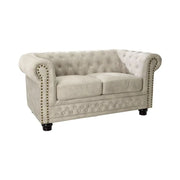 Divano dritto EDGAR – Bianco champagne – 2 posti – Stile barocco