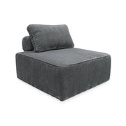 Modulo per divano modulare in velluto a coste, 1 posto, grigio scuro
