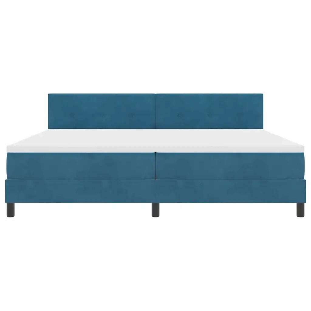 Letto a Sorgente LED con led Blu Scuro 200 x 200 cm Velluto