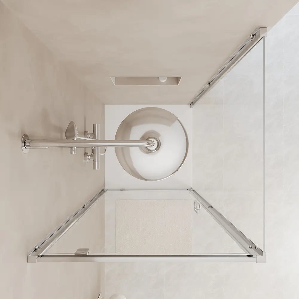Box doccia 75x80 cm angolare apertura a battente vetro 6mm trasparente | Apulia