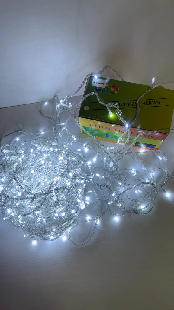 Luci Led per albero di natale decorazione con 8 giochi luce da 10/20/30/50 metri colori misti certificate IP65 prolungabile LUNGHEZZA: 20 mt - 200 led, COLORE LED: BIANCO FREDDO