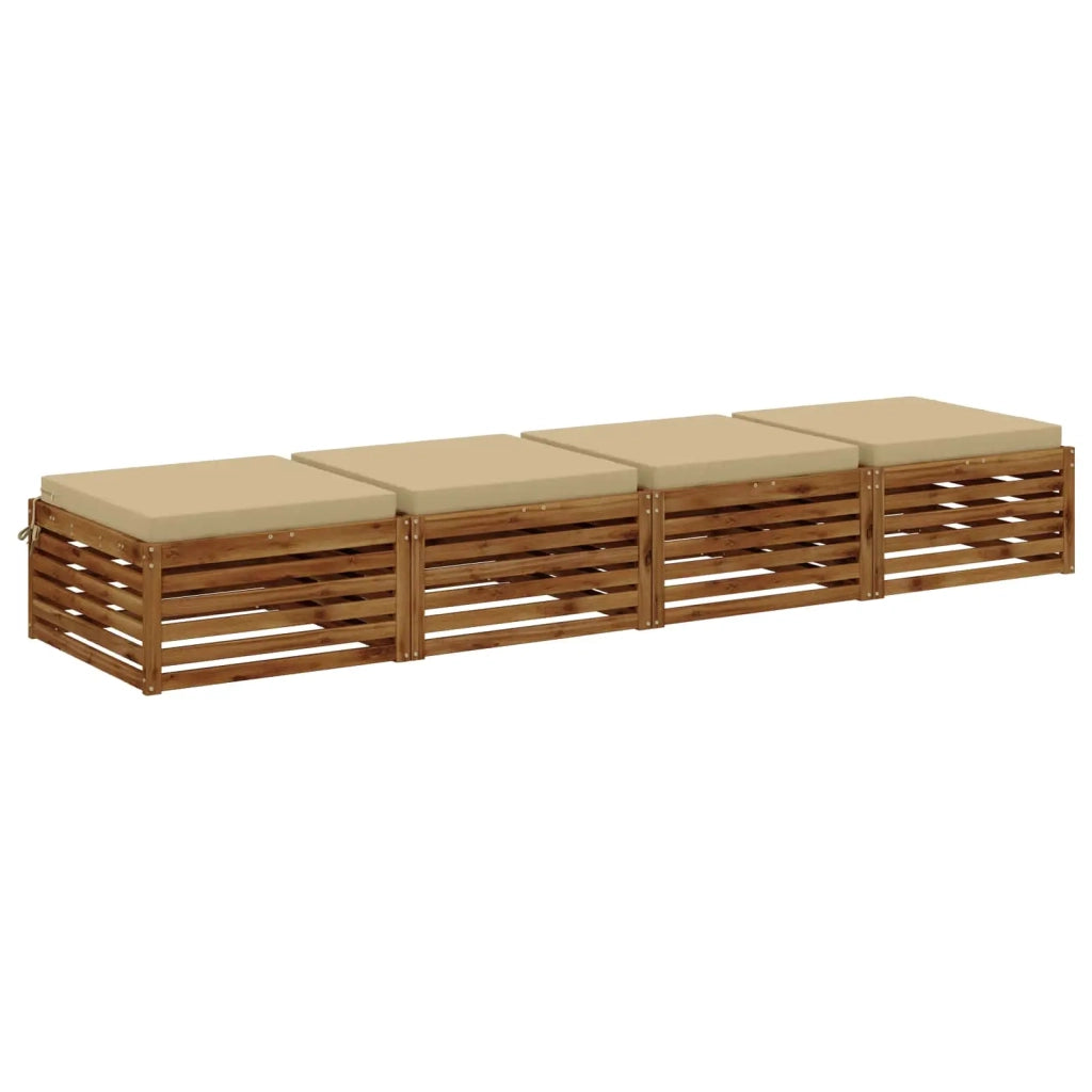 Cuscini per Sedia in 4 Pezzi SOEST 4 pz 100% Poliestere Beige 944902