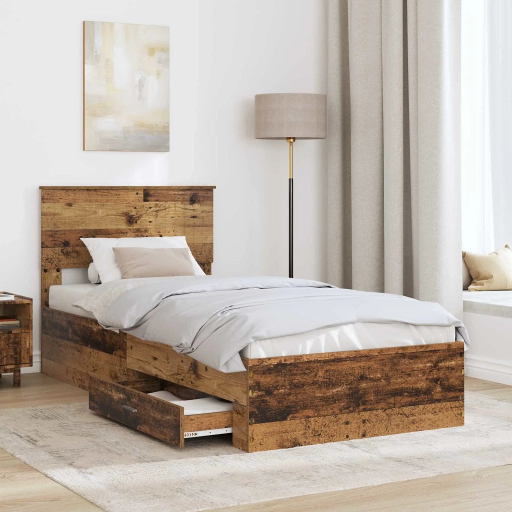 Struttura del letto-Giroletto Legno vecchio 90 x 190 cm Legno multistrato 427859