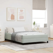 Letto a molle con materasso Grigio chiaro 160 x 210 cm Tessuto