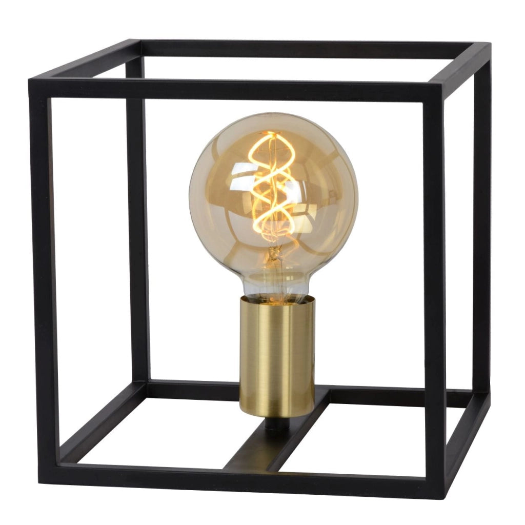 Lampada da tavolo Lucide Ruben nero/ottone E27 40W