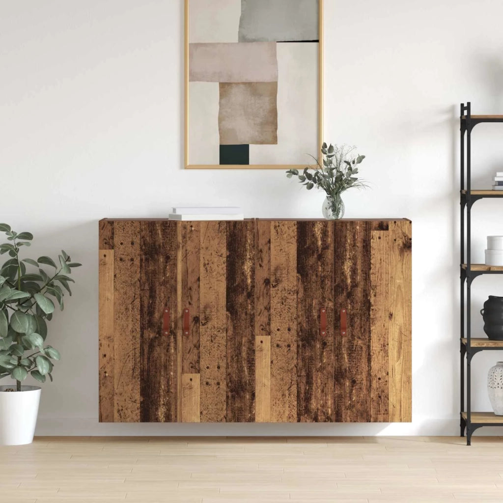 Mobiletto a muro 2 pcs Legno vecchio 69,5 x 34 x 90 cm 3394572