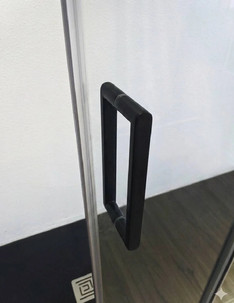 Box doccia CIRENE (KENNA) 1+1 con lato fisso laterale 160x80 cm Nero Barra Parallela