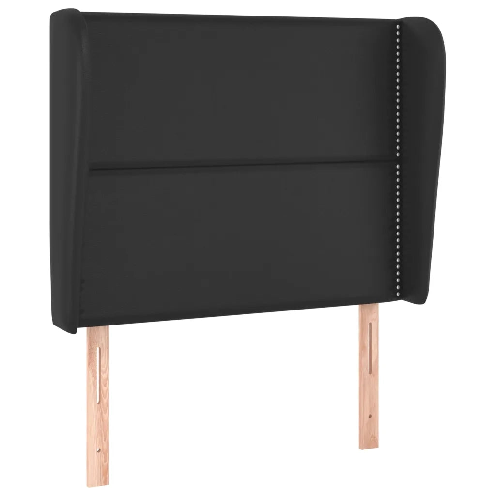 Testiera | Testata ad Orecchio Nera 103x23x118/128 cm in Similpelle