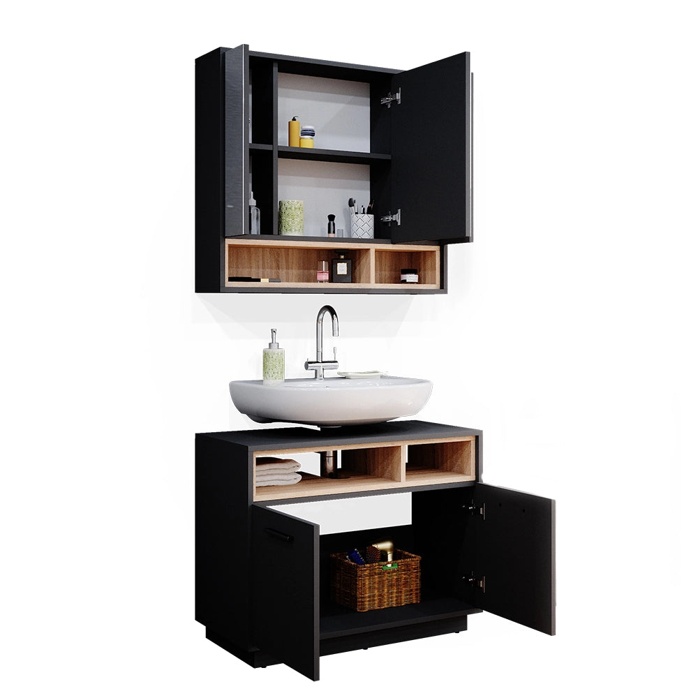 Vicco Set mobili bagno Antracite 2 parti