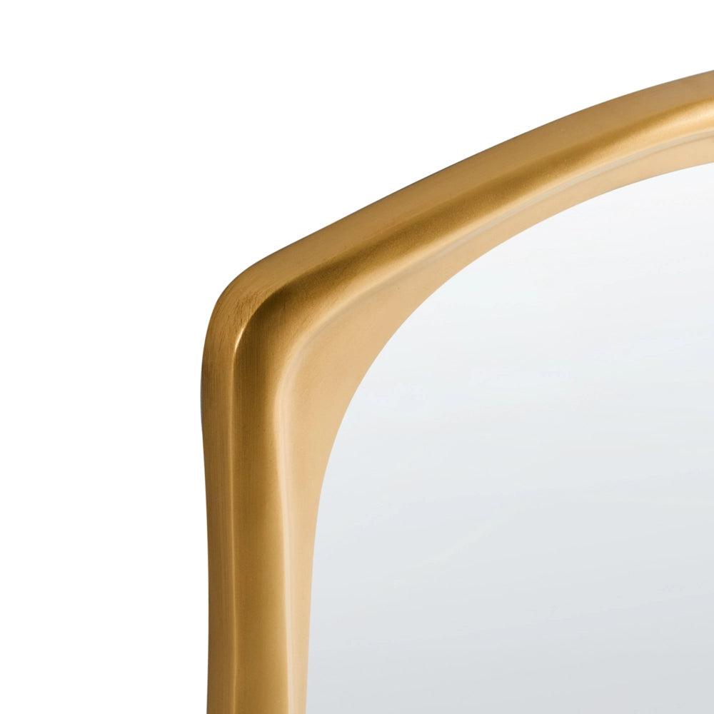 Specchio da parete in vetro con cornice in PU oro 65 x 94 cm Forma irregolare Decorativo a parete Stile moderno