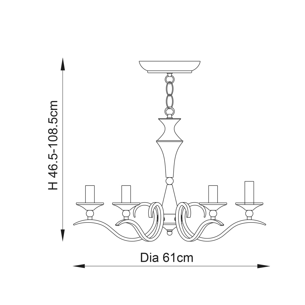 Lampadario Kora Endon ottone antico 5xE14 dimmer LED