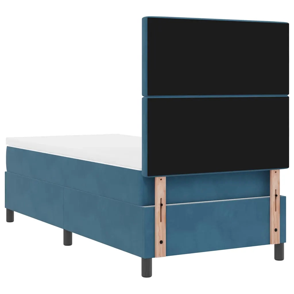 Letto a molle con materasso Blu Scuro 90 x 190 cm Velluto 3339738